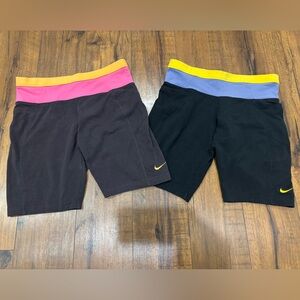 Nike Black and Gray Athletic Biker Shorts, Women’s XS